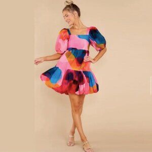 Oliphant Tuckernuck Bubble Skirt Mini‎ Dress Basel Pink